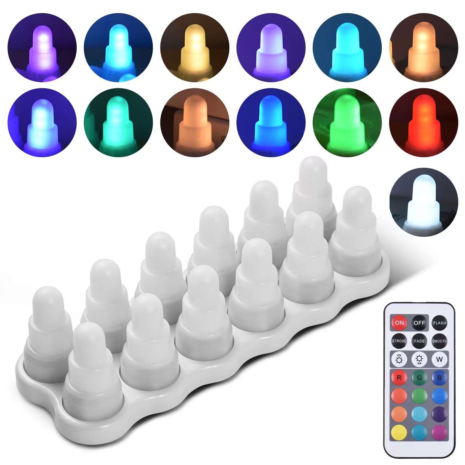 Candle Zero - Set di 12 Candele LED RGB