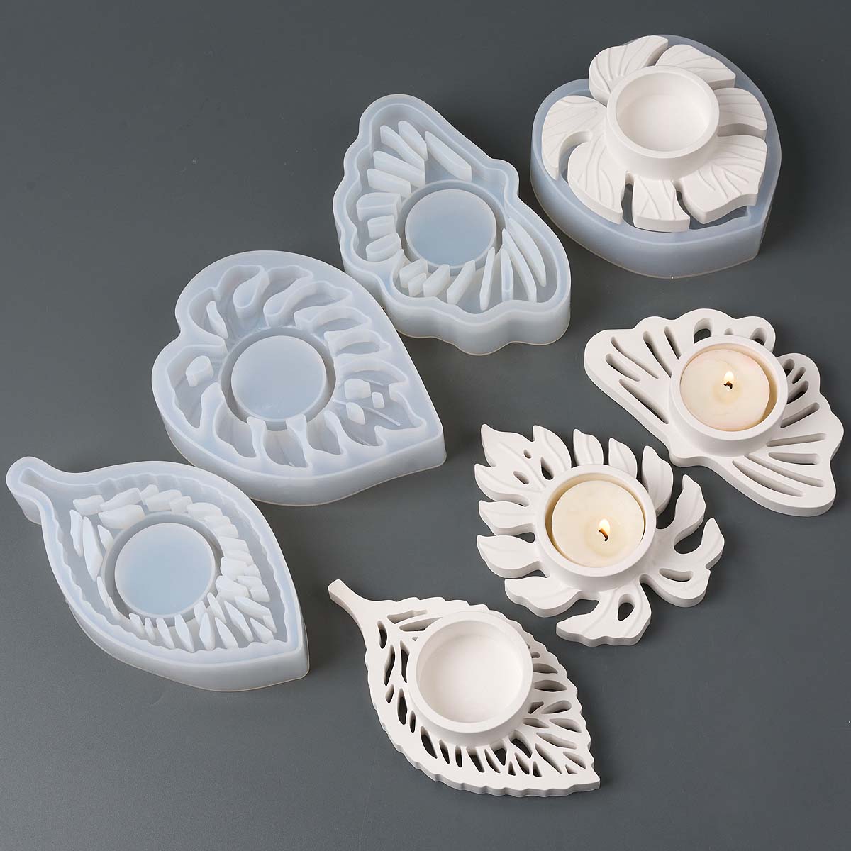 Candle Zero - Foglie Candeliere Stampo in silicone Fai